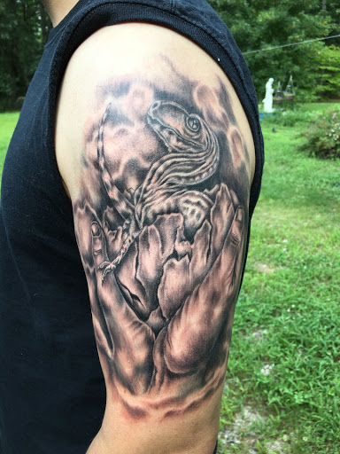 Explore moonshine tattoo ideas, creative tattoo ideas in Alfred, available at Utopian tattoo and body piercing