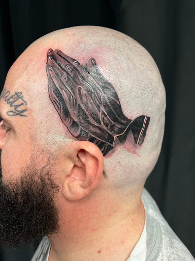 Explore hellscape battle sleeve tattoo ideas, creative tattoo ideas in Schaumburg, available at Urban Rebels Ink