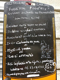 Carte du Chez Aka à Bordeaux