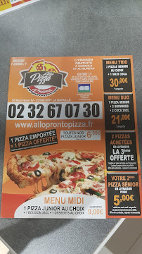 Carte du Allo Pizza Pronto à Ivry-la-Bataille