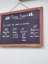 Menu du Ferme ERREKA à Espelette