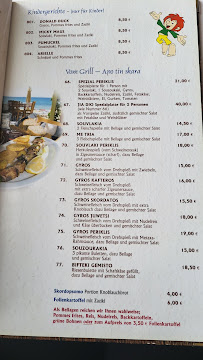Menu / carte de Taverna Perikles Luckenwalde Kesoglou S. à Luckenwalde