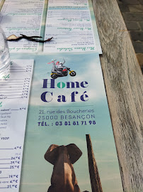 Menu / carte de Home Café à Besançon