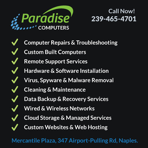 Computer Repair Service «Paradise Computer Service», reviews and photos, 3573 Enterprise Ave, Naples, FL 34104, USA