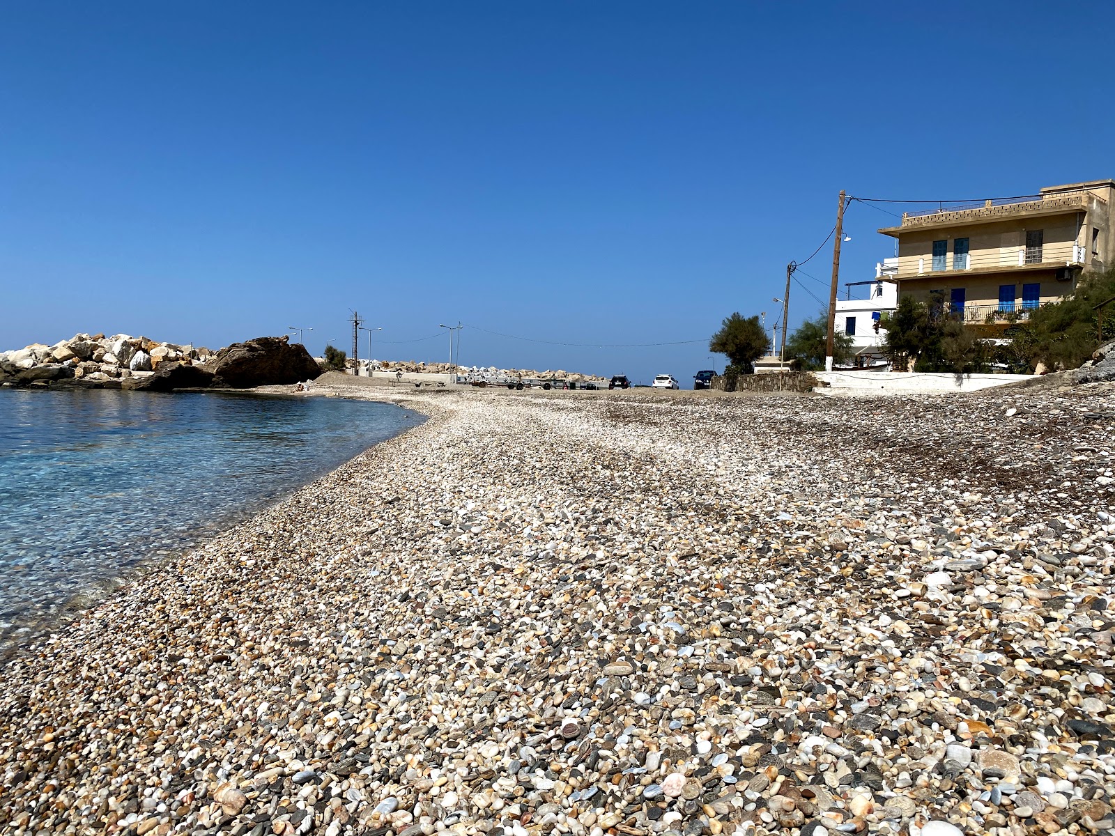 Photo of Karavostamo beach with light pebble surface