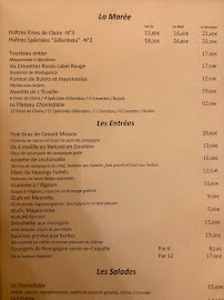 Menu du Chantefable à Paris