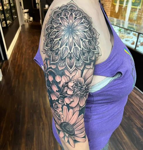 Explore latitude longitude tattoo ideas, creative tattoo ideas in Dubuque, available at The Crows Nest