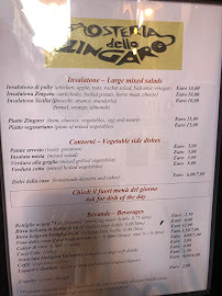 Osteria Dello Zingaro à Parma menu