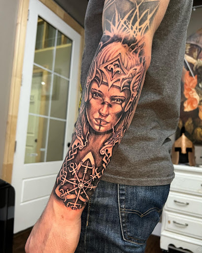 Explore small jesus tattoo ideas, creative tattoo ideas in Roanoke, available at Saint Cecilias Art Studio
