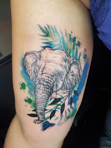 Explore skull and crossbones tattoo ideas, creative tattoo ideas in Albuquerque, available at Relic Tattoo Co.