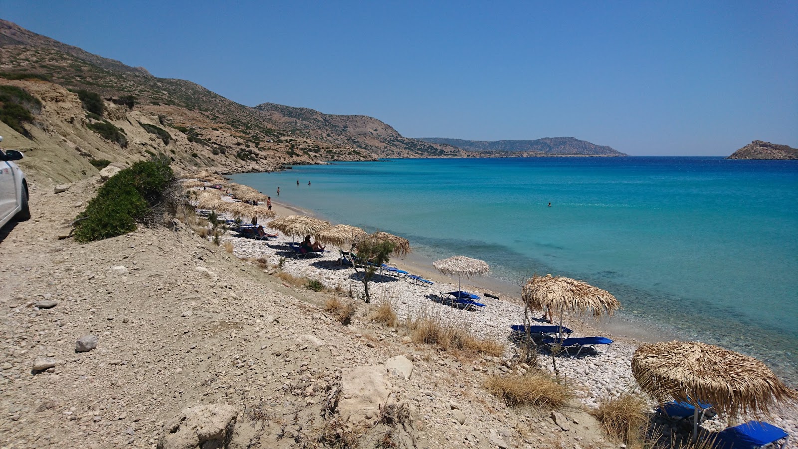 Foto van Damatria beach gelegen in een natuurlijk gebied