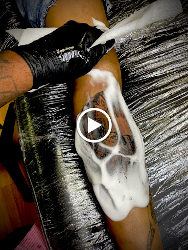 Explore space sleeve tattoo ideas, creative tattoo ideas in Charlotte, available at BNI-Tattoos