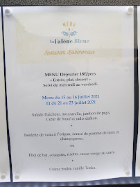 Menu du La Falène Bleue à Lannepax