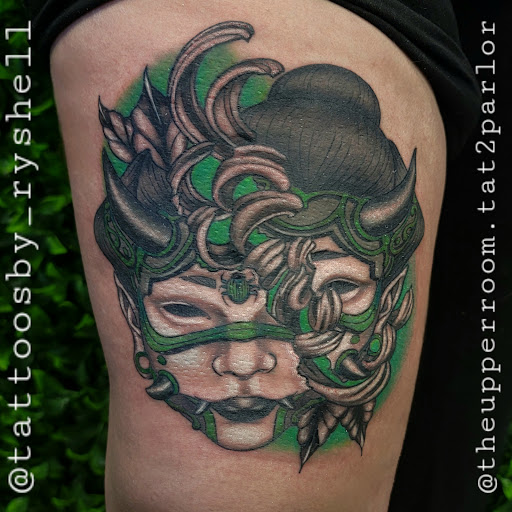 Explore hawaiian tattoo ideas, creative tattoo ideas in Hayesville, available at The Upper Room Tat2 Parlor