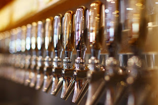 Beer poured into a glass