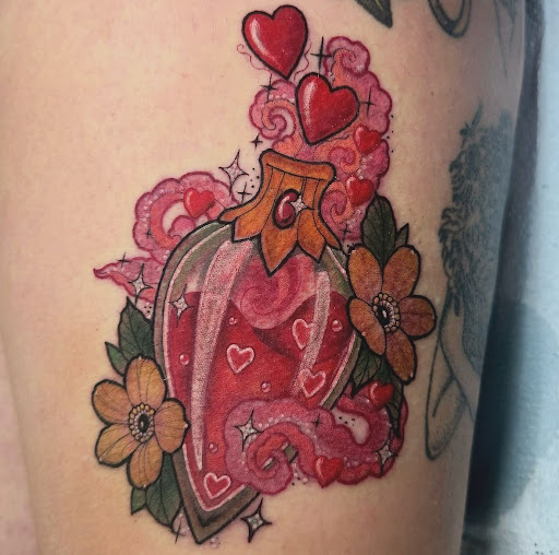 Explore solar eclipse tattoo ideas, creative tattoo ideas in San Diego, available at Crybaby Tattoo