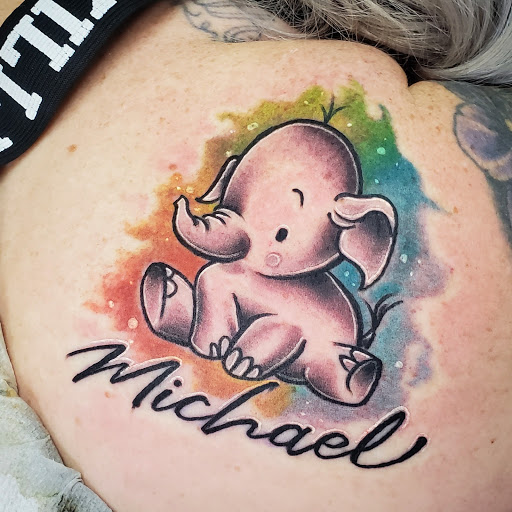 Explore two name tattoo ideas, creative tattoo ideas in Jeannette, available at GRAVESIDE TATTOO