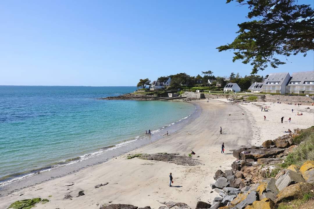 Foto di Plage de Port Navalo con una superficie del sabbia luminosa