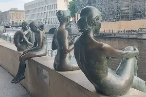 Three Girls One Boy Statue image