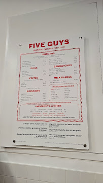 Menu / carte de Five Guys Marseille à Marseille