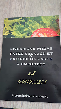 Pizzeria La Calabria à Bavans carte