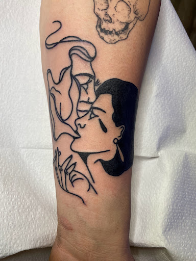 Explore knee cap tattoo ideas, creative tattoo ideas in Modesto, available at Dying Art Tattoo