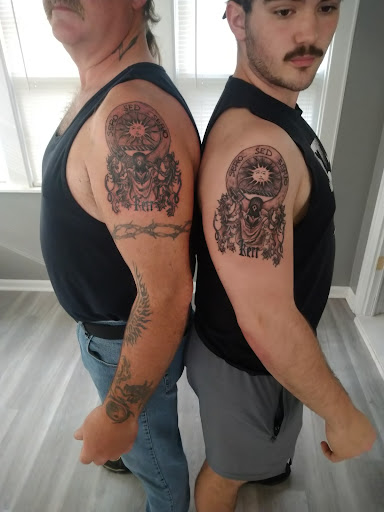 Explore stickman tattoo ideas, creative tattoo ideas in Lockport, available at Famous Tattoos by Pinhead