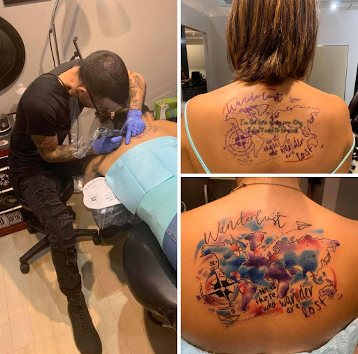 Explore tattoo hip ideas, creative tattoo ideas in Fort Wayne, available at Grade A Tattoos and Body Piercing