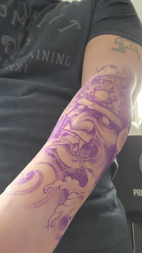 Explore thigh piece tattoo ideas, creative tattoo ideas in Louisville, available at Imperial Tattoos