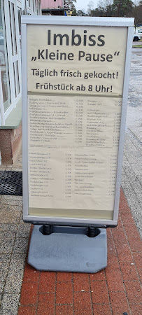 Menu du Kleine Pause à Strausberg