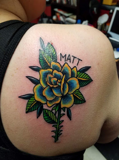 Explore husband name tattoo ideas, creative tattoo ideas in Bristol, available at Black Sparrow Tattoo Studio