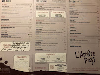 Restaurant français L'Arrière Pays à Lille (la carte)