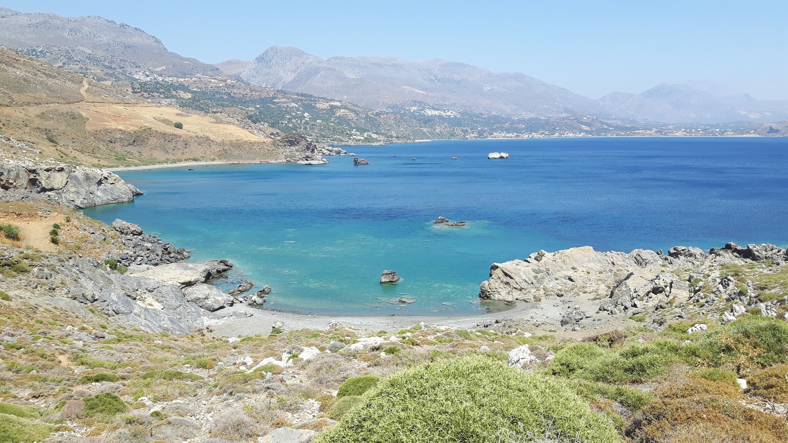 Photo of Stavri beach with gray pebble surface