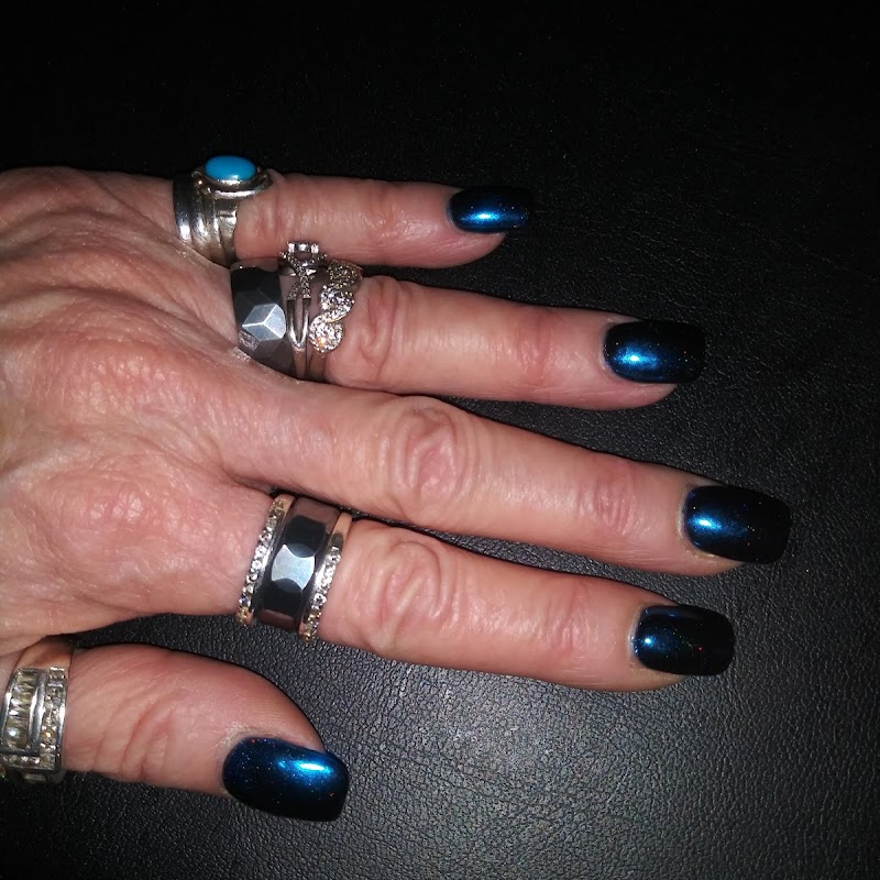 B H nails love my chrome blue