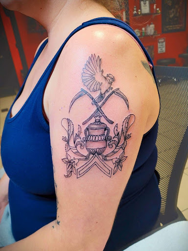 Explore purple rose tattoo ideas, creative tattoo ideas in East Providence, available at Ink Therapy