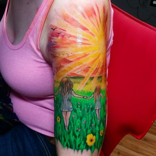 Explore gun tattoo ideas, creative tattoo ideas in Lewisburg, available at Acacia Tattoo Co.
