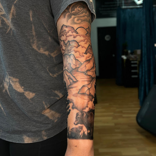 Explore tattoo ideas on calf, creative tattoo ideas in Belgrade, available at The Loyal Sparrow Tattoo and Piercing