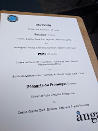 Anga à Montpellier menu