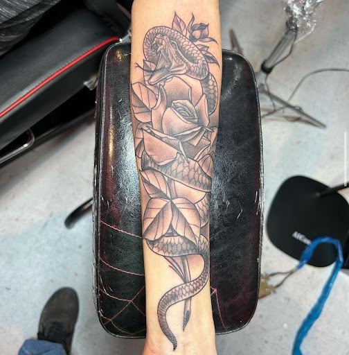 Explore men bicep tattoo ideas, creative tattoo ideas in El Paso, available at Pumping Ink Tattoo Parlor