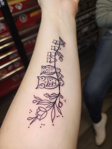 Explore sleeve tattoo background ideas, creative tattoo ideas in Greenfield, available at Tattoos In Time Studio