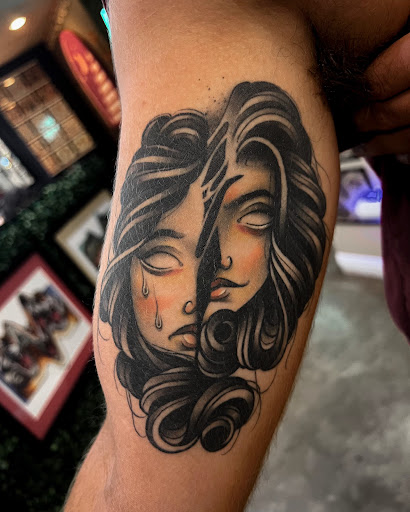 Explore australian shepherd tattoo ideas, creative tattoo ideas in Senoia, available at Cornerstone Tattoo Gallery