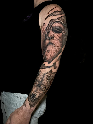 Explore full head tattoo ideas, creative tattoo ideas in Barre, available at Rock City Tattoo