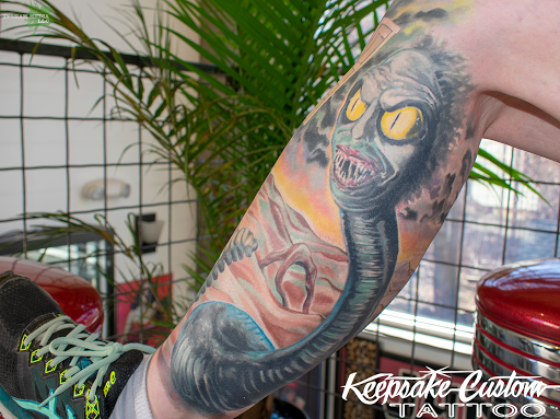 Explore name neck tattoo ideas, creative tattoo ideas in Salisbury, available at Keepsake Custom Tattoo & Body Piercing Laser Tattoo Removal