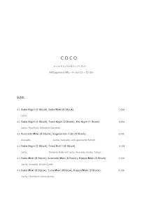 Menu du COCO BISTRO FILDERSTADT à Filderstadt