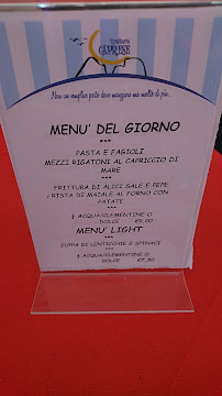 Trattoria Caprese à Naples menu