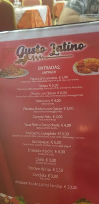 Gusto Latino à Bologna menu
