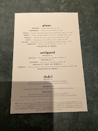 Menu du Amici à Valence