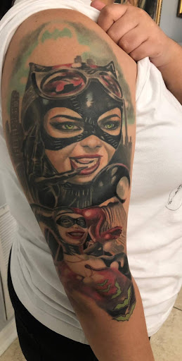 Explore male inner bicep tattoo ideas, creative tattoo ideas in Kissimmee, available at Precision Ink Tattoo Company