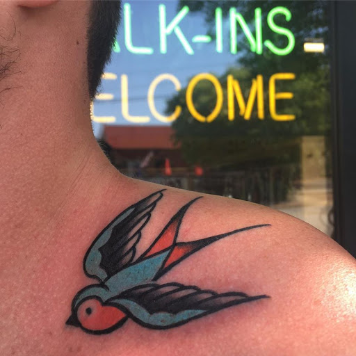 Explore back of neck tattoo ideas, creative tattoo ideas in Columbia, available at -Born Again Tattoo- New Tattoos, Cover-Ups, Repairs, & Restorations Made Daily