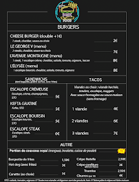 Menu du BMK FOOD à Chelles